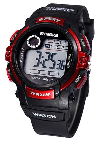 Digital LED Quartz Men's Red Sports Waterproof Sports Wrist Watch Jam Tangan  