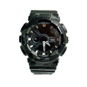 Digitec Army Dual Time Jam tangan pria - Hitam Army - Karet - DG1119  