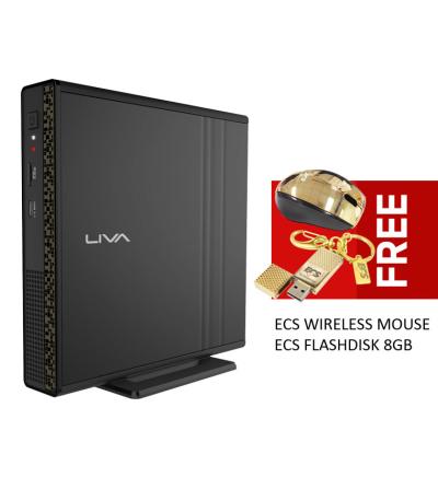 ECS Elitegroup Mini PC LIVA One - Intel Skylake - 4 GB RAM - Hitam + Gratis Wireless Mouse USB Flashdisk 8 GB