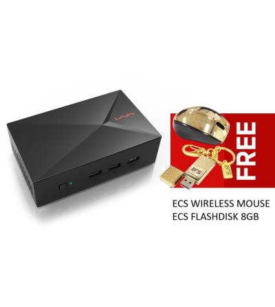 ECS Mini PC LIVA X (no OS) / Free Mouse + USB Flashdisk - Hitam