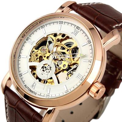 ESS Luxury Men Leather Strap Automatic Mechanical Watch - WM310 - Brown