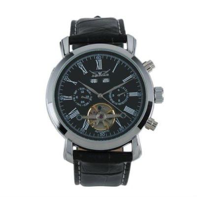 ESS Luxury Men Leather Strap Automatic Mechanical Watch - WM179 - Black