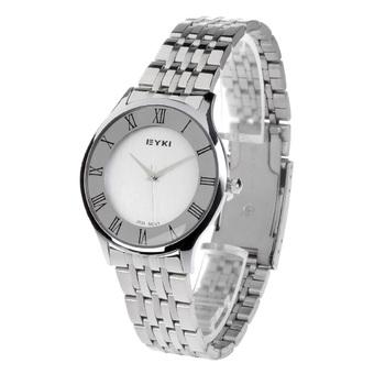 EYKI 8755L-S01 Men' Fashion Classical Roman Numerals Dial Stainless Steel Strap Quartz Wristwatch - Silver (Intl)  