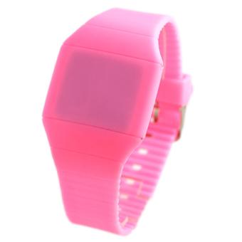 Elenxs Sports Touch Screen Men's Women's Digital LED Wrist Watch Pink (Intl)  