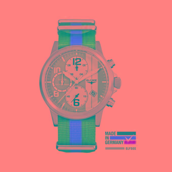 Elysee Male Watches Paddock Jam Tangan Pria - Abu-Abu - Strap Nylon - 18006N  