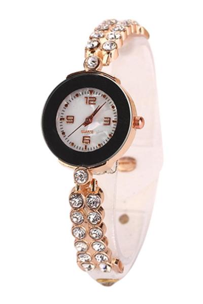 Exclusive Imports Dual Row Crystal Suede Watch White
