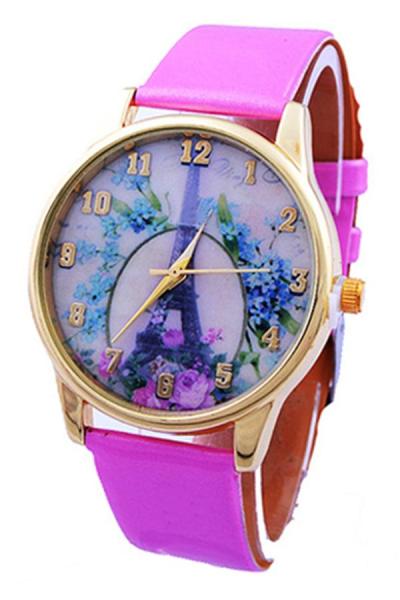 Exclusive Imports Faux Leather Watch Pink