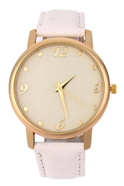 Exclusive Imports Faux Leather Watch White