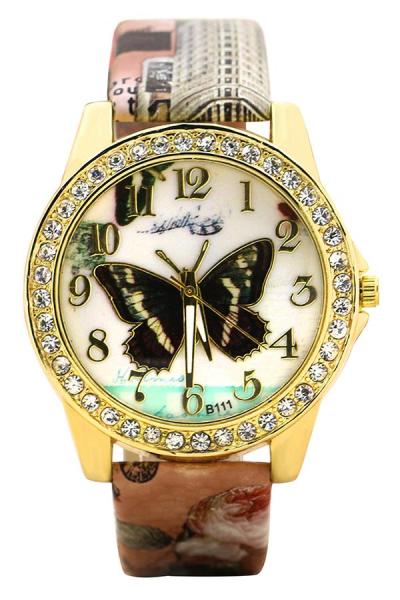 Exclusive Imports Jam Tangan Waniata - Vogue - Strap Leather - Butterfly Flower