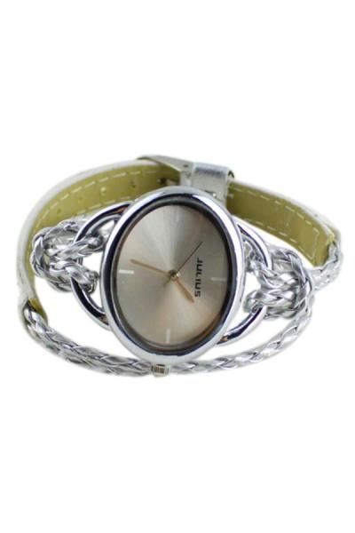 Exclusive Imports Leather Weave Quartz Movement Wrist Watch Silver