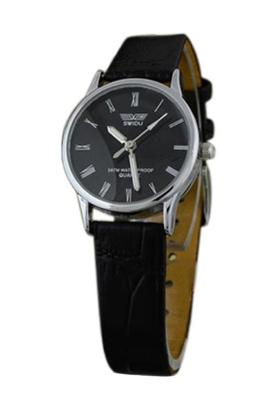 Exclusive Imports Roman Numeral Faux Leather Watch Black