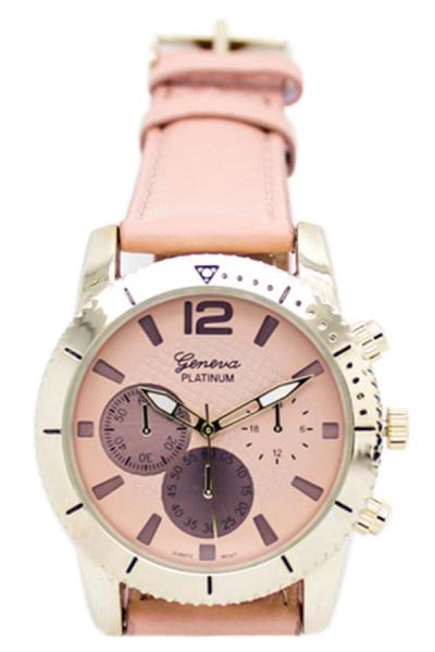 Exclusive Imports Unisex Faux Leather Band Analog Quartz Wrist Watch Pink