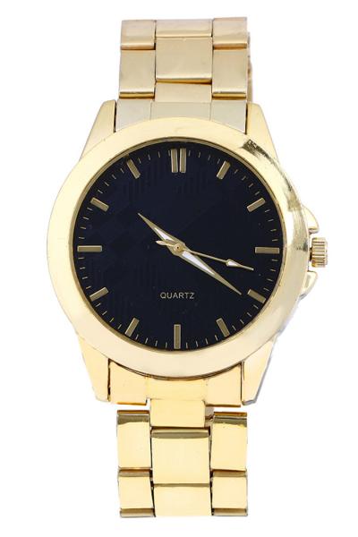 Exclusive Imports Unisex Gold Alloy Band Watch Black