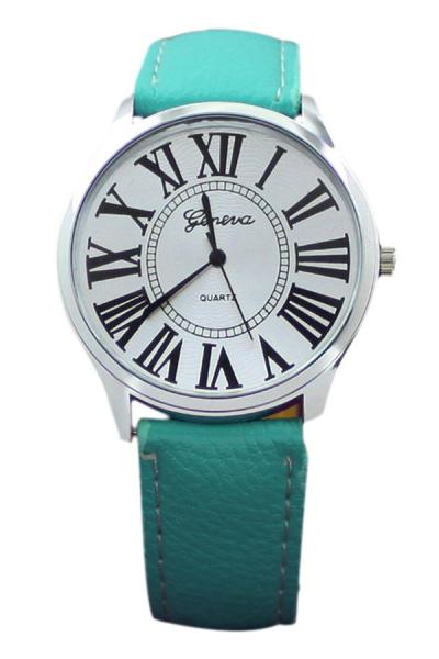 Exclusive Imports Unisex Mint Green Leather Strap Watch