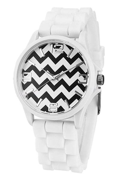 Exclusive Imports Unisex Stripes Silicone Jelly Gel Wrist Watch White