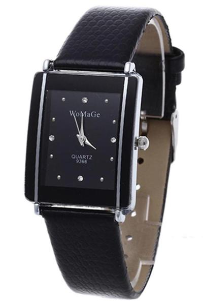 Exclusive Imports Unisex Womage Black Faux Leather Watch