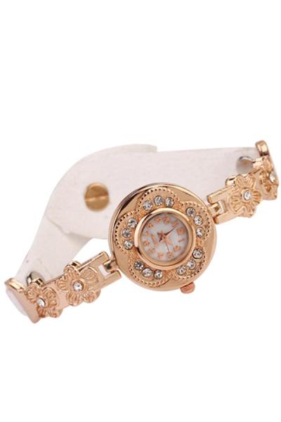 Exclusive Imports Wintersweet Suede Bracelet Watch White