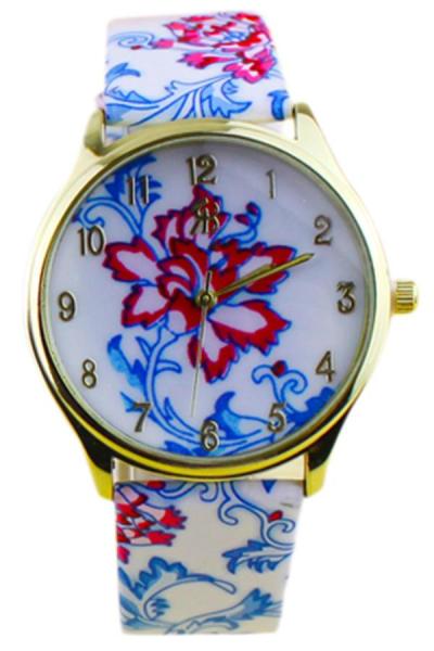 Exclusive Imports Women's Analog Flowers Pattern Quartz Wrist Watches Red