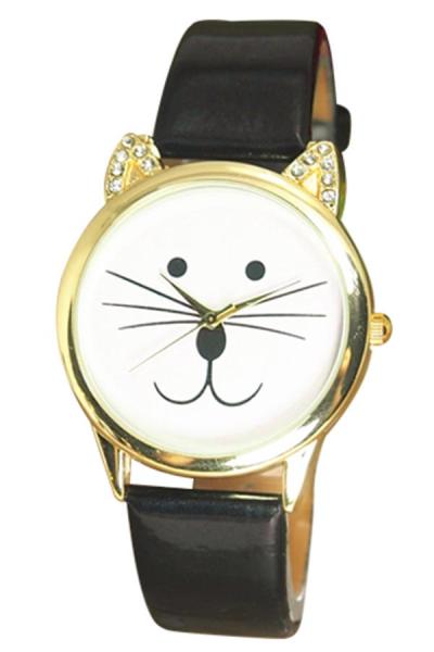 Exclusive Imports Women's Black Faux Leather Watch