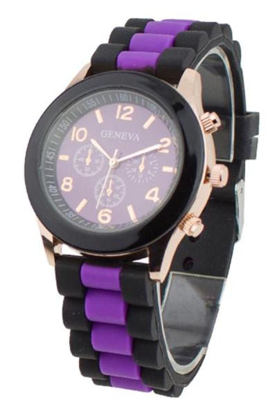 Exclusive Imports Women's Jelly Gel Quartz Analog Sports Purple Silicone Strap Watch