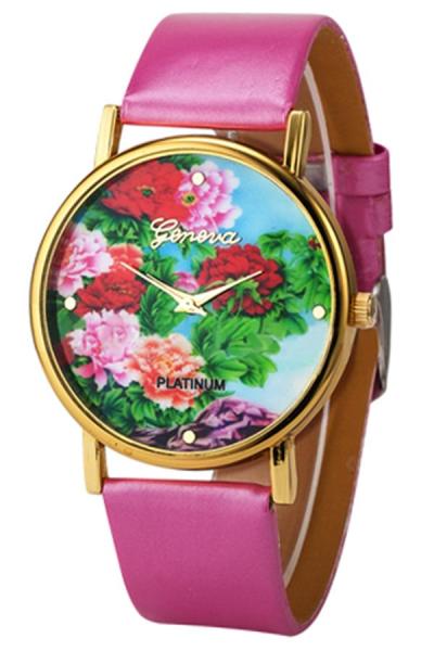 Exclusive Imports Women's Rose Red Faux Leather Watch