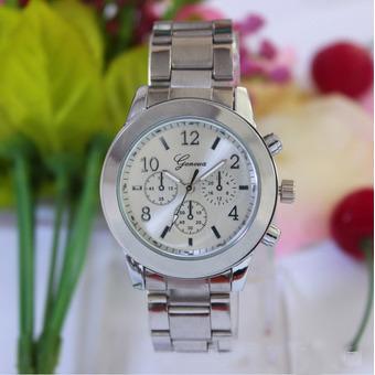 Exquisite Charm Geneva Stainless Steel Quartz Wrist Watch(Silver) (Intl)  