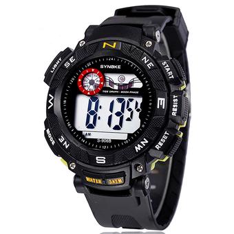 Famous Brand Synoke Men Sports Watches Waterproof LED Digital Water Proof Watch ss89068_Yellow (Intl)  