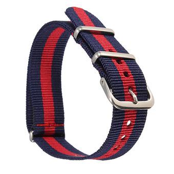 Fang Fang 20mm Nylon Wrist Watch Band Strap (Blue Red)  