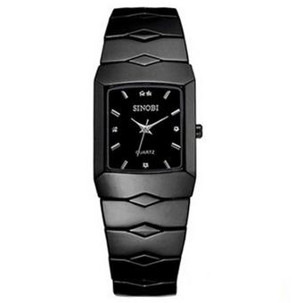 Fashion Black Classic SINOBI Couple Lover Men Women Quartz Movement Wrist Watch (Intl)  