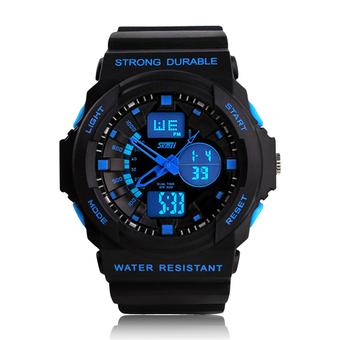 Fashion Brand Skmei Strong Durable Rubber Strap Man Sports Watches (Blue) (Intl)  
