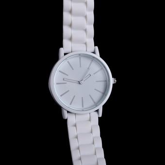 Fashion Chic Classic Unisex Silicone Quartz Watch Jelly Colourful (White) (Intl)  