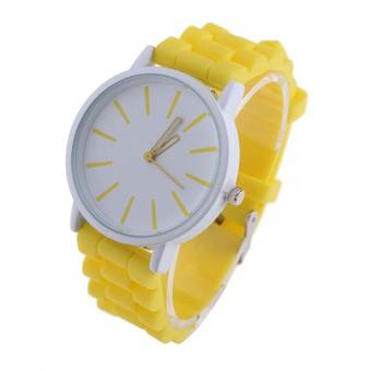 Fashion Chic Classic Unisex Silicone Quartz Watch Jelly Colourful (Yellow) (Intl)  