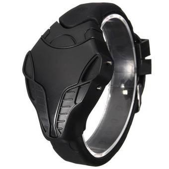 Fashion LED Digital Cobra Irregular Triangle Dial Silicone Band Wrist Watch (Black) - Intl  