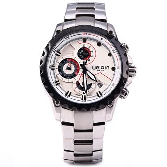 Fashion Luxury Brand WeiQin Men Quartz Watch Luminous Calendar Steel Strap Male Sport Business Casual Watches - Intl  
