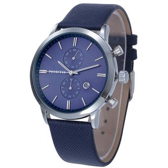 Fashion Men Casual Waterproof Date Leather Military Japan Watch Gift Blue  