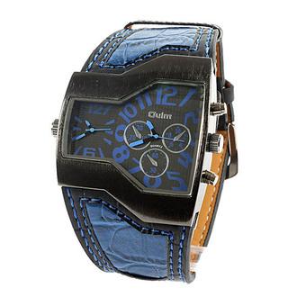 Fashion OULM Russian Army Military Dual Time Sports Mens Wrist Watch Blue (Intl)  