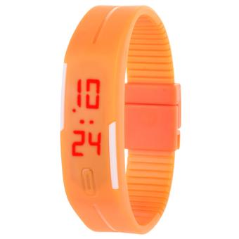 Fashion Ultra Thin Sports Digital LED Bracelet Wrist Watch - Orange (Intl)  