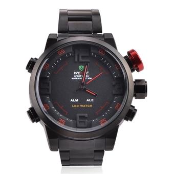 Fashion WEIDE WH-2039 Men's Quartz & LED Electronics Dual Time Display Wrist Watch ( red&black ) (Intl)  