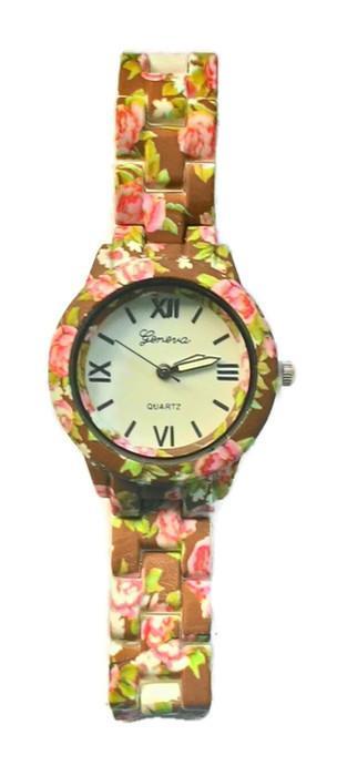 Flower Printed Watches - Jam Tangan Wanita - Choco