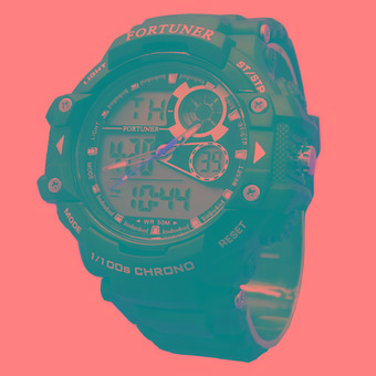 Fortuner Sport Dual Time - Jam Tangan Pria - Rubber - AD1602 - Hitam  