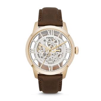 Fossil ME3043 - Jam Tangan Pria Townsman Automatic Leather Watch - Cokelat  