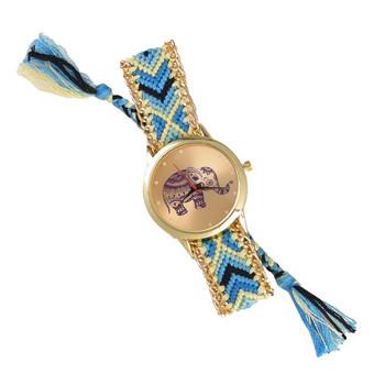 GETEK 11 Kinds Colors Watch Brand New Fashion Elephant Pattern Watch Handmade Braided Watch Strap Watch  