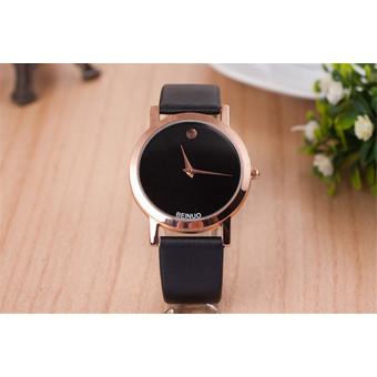 GETEK Unisex Luxury Casual Women Watch Leather Quartz Analog Wrist Watch (Black) (Intl)  