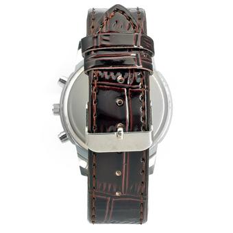 GETEK WoMaGe Men's Leather Analog Quartz Strap Watch (Brown)  
