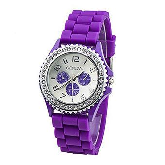 Geneva Women's Purple Silicone Strap Watch  