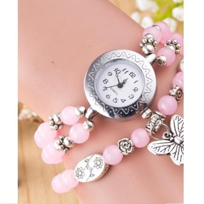 Ghz Girl Fashion Stylis Butterfly Bracelet Quartz Watch - Pink