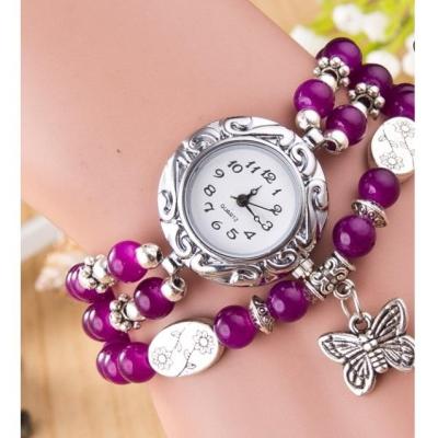 Ghz Girl Fashion Stylis Butterfly Bracelet Quartz Watch - Purple