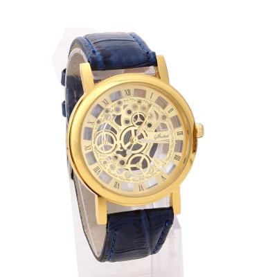 HET Boutique Fashion Hollow Belt Men's Watches - Blue/Gold