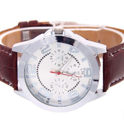 HET Ms. Bamboo Grain Leather Belt Fashion Watches In Geneva(Brown)