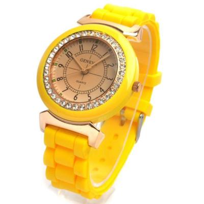 HET Rose Gold GENEVA Silicone Watch(Yellow)